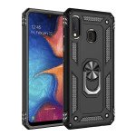 Wholesale Samsung Galaxy A20 / A30 Tech Armor Ring Grip Case with Metal Plate (Black)